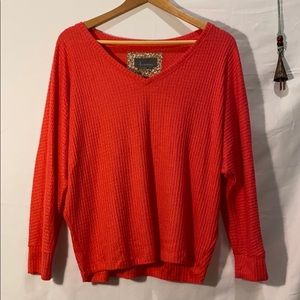 ‼️SALE‼️Anthro Coral 3/4 Dolman Sleeve Waffle Knit